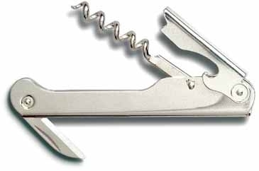 Waiter's Nickel Plated Corkscrew w/Straight Blade
