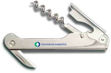 Waiter's Nickel Plated Corkscrew w/Straight Blade