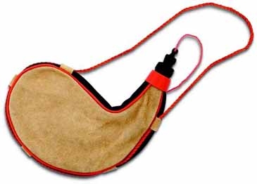 1 Liter PVC Lined Leather Curved Bota Bag