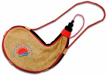 1 Liter PVC Lined Leather Curved Bota Bag