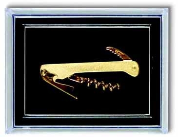 Tire-Bouchon Gold Plated Waiter's Corkscrew Lapel Pin