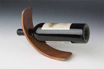 Curved Single Bottle Wood Stand