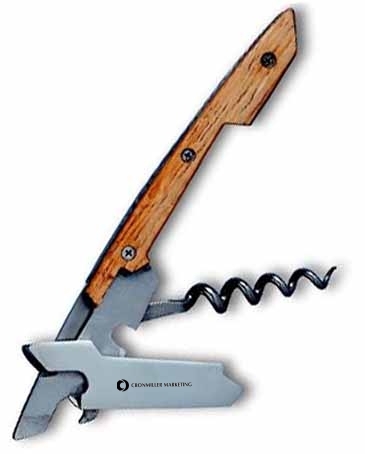 Le Thiers™ Sommelier Corkscrew w/Oak Handle & Leather Holster