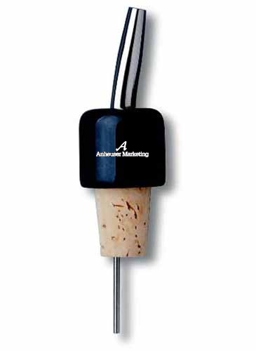 Black Marble Pourer w/Stainless Steel Spout & Natural Cork Base