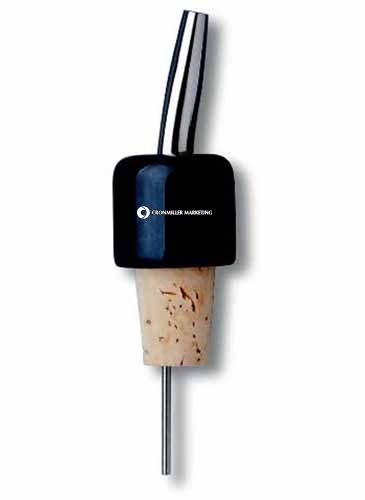 Black Marble Pourer w/Stainless Steel Spout & Natural Cork Base