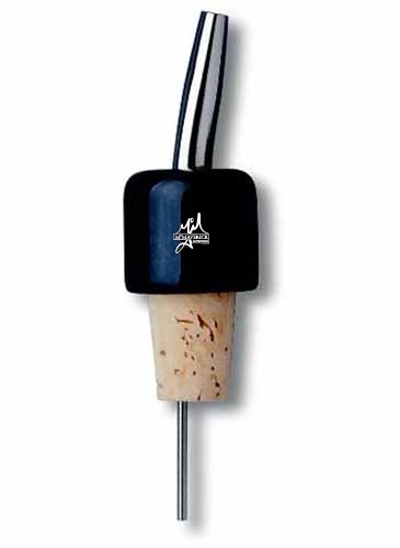 Black Marble Pourer w/Stainless Steel Spout & Natural Cork Base