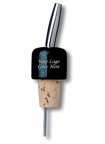 Green Marble Pourer w/Stainless Steel Spout & Natural Cork Base