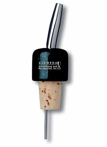 Green Marble Pourer w/Stainless Steel Spout & Natural Cork Base