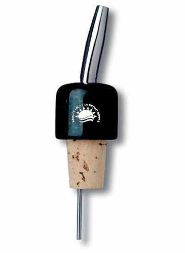 Green Marble Pourer w/Stainless Steel Spout & Natural Cork Base