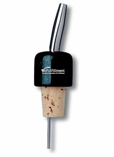 Green Marble Pourer w/Stainless Steel Spout & Natural Cork Base