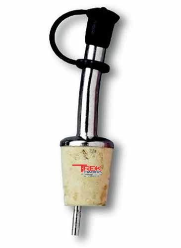 Stainless Steel Bottle Pourer w/Agglomerate Natural Cork