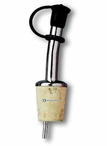 Stainless Steel Bottle Pourer w/Agglomerate Natural Cork