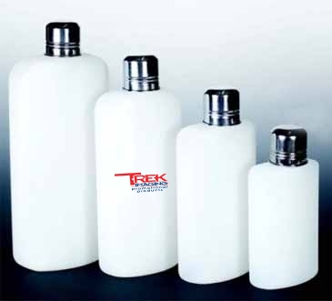 10 Oz. Plastic Travel Flask w/Stainless Steel Top