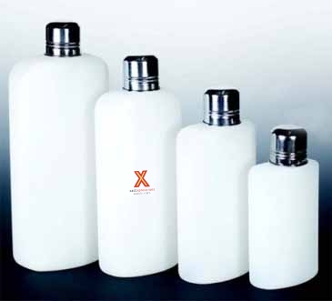 10 Oz. Plastic Travel Flask w/Stainless Steel Top