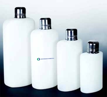 10 Oz. Plastic Travel Flask w/Stainless Steel Top