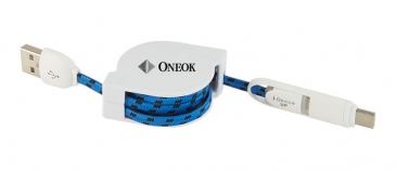 3-in-1 Retractable Fabric Charge-it Cable
