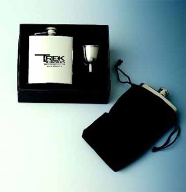 6 Oz. Captive-Top Pocket Flask Gift Set