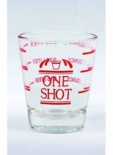 2 Oz. Professional "One Shot" Shot Glass w/White Lines