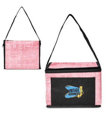 Denim Pattern Non-Woven 6 Pack Lunch Bag
