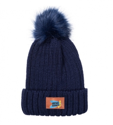 Leeman™ Knit Beanie with Fur Pom Pom