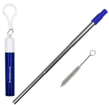 Collapsible Stainless Steel Straw W/ Silicone Tip