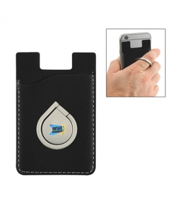 Aluminum Phone Ring & Stand with Phone Wallet