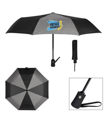 42" Arc Heathered Telescopic Folding Umbrella