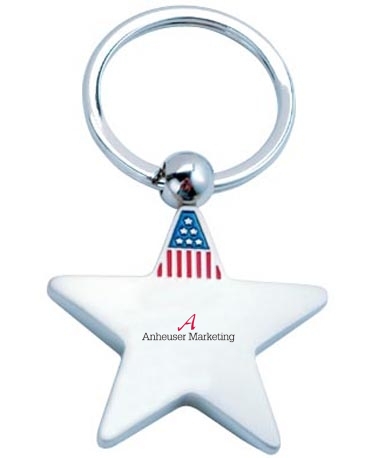 Metal American Flag Key Chain