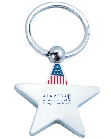 Metal American Flag Key Chain