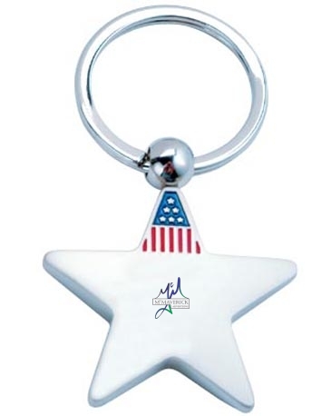 Metal American Flag Key Chain