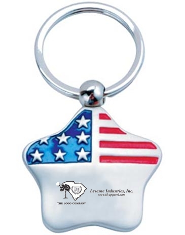 Metal American Flag Key Chain