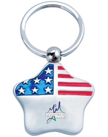 Metal American Flag Key Chain