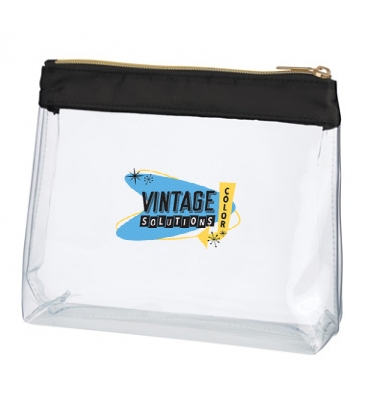 Sadie Satin Clear Cosmetic Bag