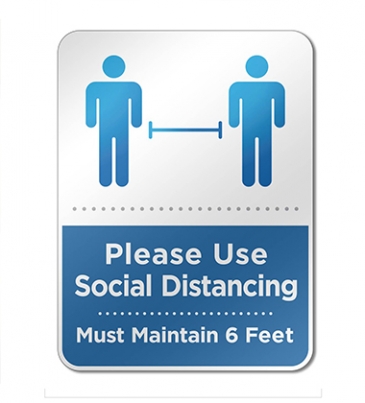 6" X 8" Social Distancing Reminder Wall Sign