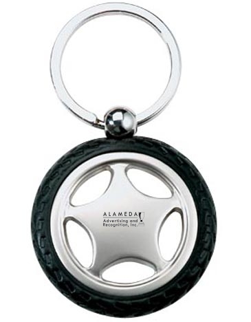 Rubber Metal Tire Key Chain