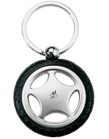 Rubber Metal Tire Key Chain
