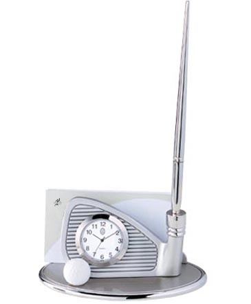 Golf Club Clock Business Card Holder