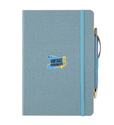 Crosshatch PU Notebook with Pen