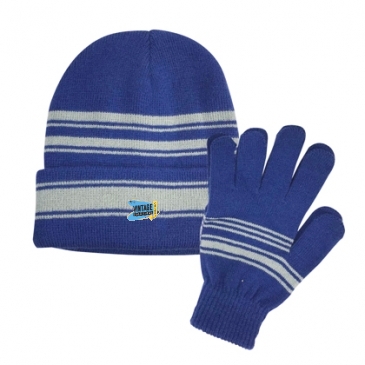 Cuff Beanie & Gloves Set_Embroidery