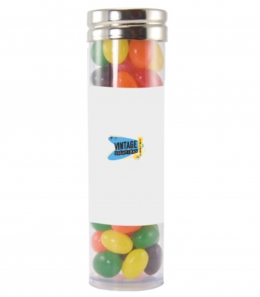 Gourmet Plastic Tube (Large)-Jelly Beans, Gum