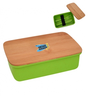 Wheat Lunch Set With Bamboo Lid