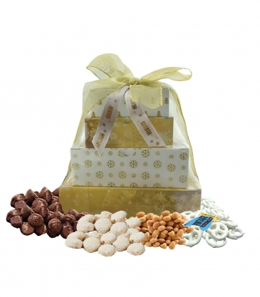 Four-Tier Tower_Chocolate Truffles, Almond Tea Cookies, Chocolate