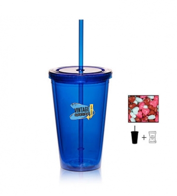 16 oz. Double Wall Tumbler With Candy_Conversation Hearts