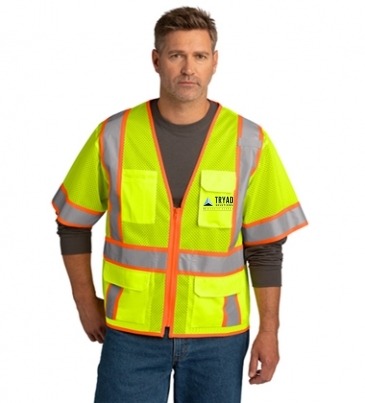CornerStone® ANSI 107 Class 3 Surveyor Mesh Zippered Vest