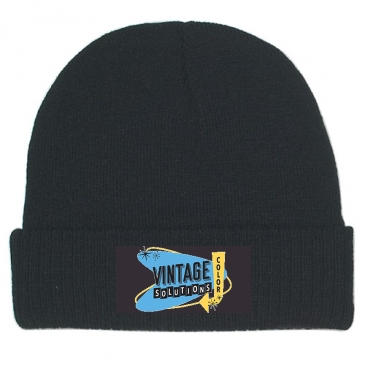 Knit Beanie With Cuff_Embroidered