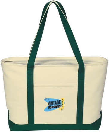Large Heavy Cotton Canvas Boat Tote Bag