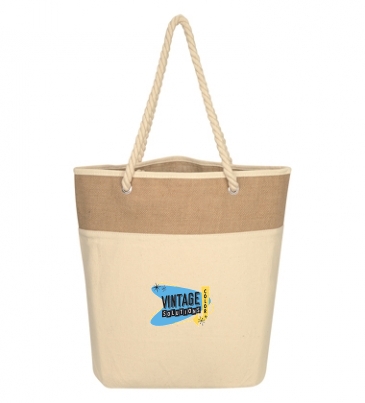 Burlap Rope Tote Bag