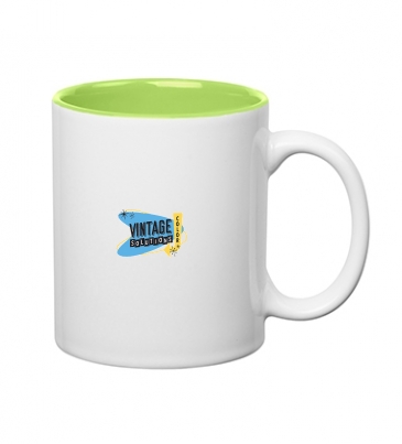 11 Oz. Colored Stoneware Mug With C-Handle(Cobalt/Two-Tone)