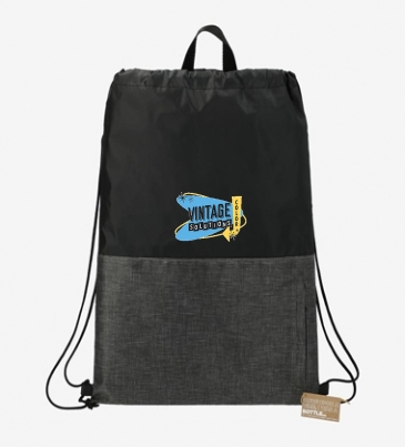 Ash Zippered Recycled Drawstring Bag