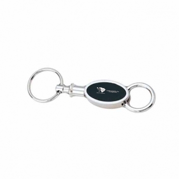 Oval detachable metal key chain